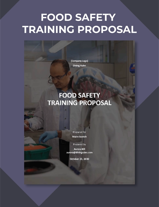 Food Safety Training Proposal Template Food Safety Training Proposal Template