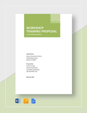 Workshop Training Proposal Template Workshop Training Proposal Template