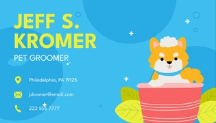 Free Dog Grooming Business Card Template to Edit Online