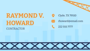 Free Contractor Business Card Template to Edit Online