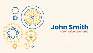 Free Mechanic Business Card  to Edit Online