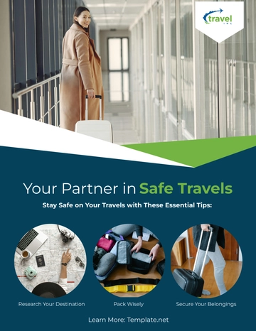 Free  Travel Agency Safety Flyer Template to Edit Online