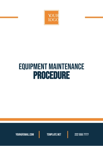 Free Equipment Maintenance Procedure Template to Edit Online