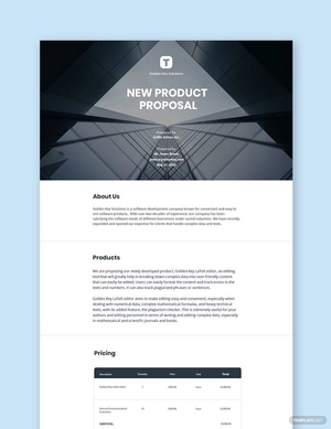 New Product Proposal Template