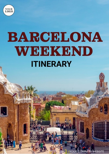 Free Barcelona Weekend Itinerary Template to Edit Online