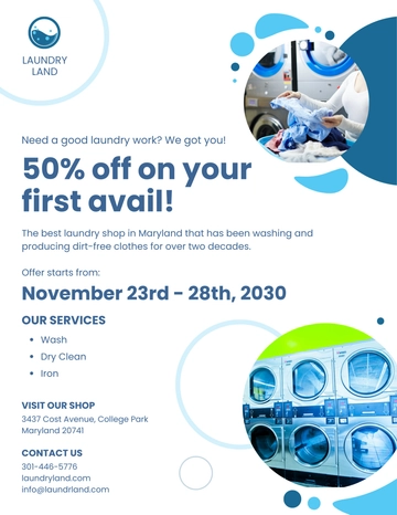Free Laundry Announcement Template to Edit Online