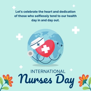Free  International Nurses Day LinkedIn Post Template to Edit Online