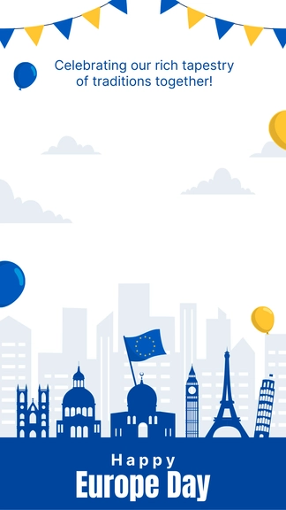 Free  Europe Day  Snapchat Geofilter Template to Edit Online