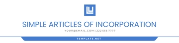 Free Simple Articles of Incorporation Header Template to Edit Online