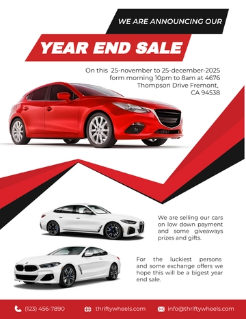 Free Simple Car Dealership Announcement Template to Edit Online