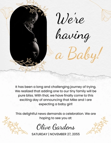 Free Pregnancy Announcement Template to Edit Online