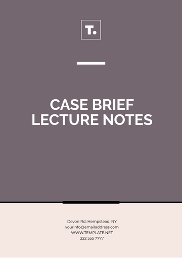 Free Case Brief Lecture Notes Template to Edit Online