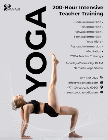 Free Yoga Instructor Announcement Template to Edit Online