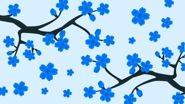 Free Blue Cherry Blossom Background to Edit Online