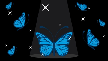 Free Blue Butterfly Black Background to Edit Online