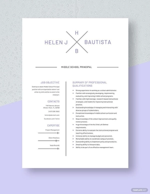 Middle School Principal Resume