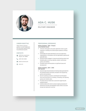 Military Engineer Resume