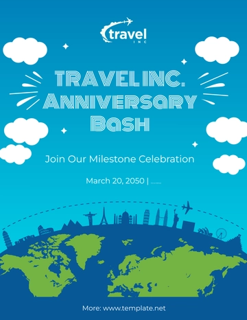 Free Travel Agency Anniversary Flyer Template to Edit Online