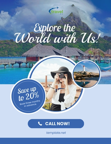 Free Travel Agency Advertisement Flyer Template to Edit Online