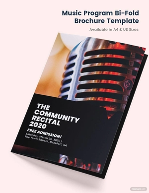 Music Program Bi-Fold Brochure Template