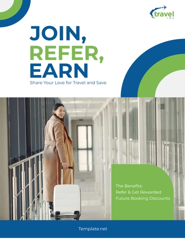 Free Travel Agency Referral Program Flyer Template to Edit Online