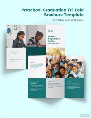 Preschool Graduation Tri-Fold Brochure Template