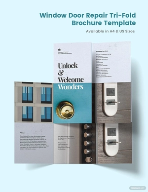 Window & Door Repair Tri-Fold Brochure Template