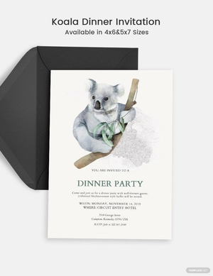 Koala Dinner Invitation Template