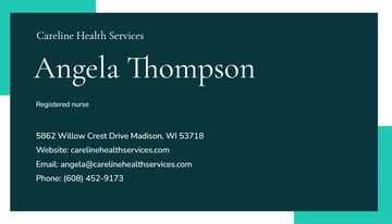 Free Nursing Business Card Template to Edit Online