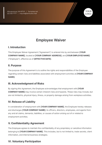 Free Employee Waiver Template to Edit Online