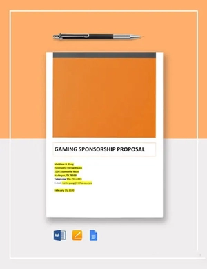 Gaming Sponsorship Proposal Template