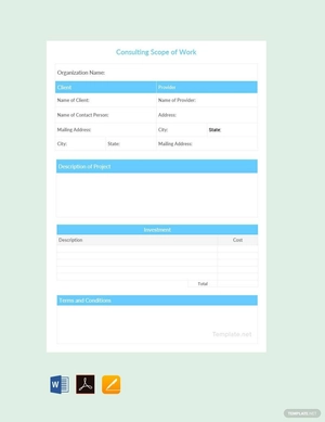 Consulting Scope of Work Template