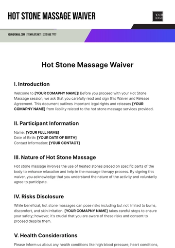 Free Hot Stone Massage Waiver Template to Edit Online