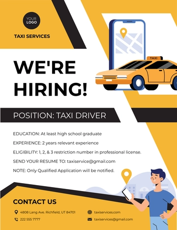 Free Taxi Services Announcement Template to Edit Online