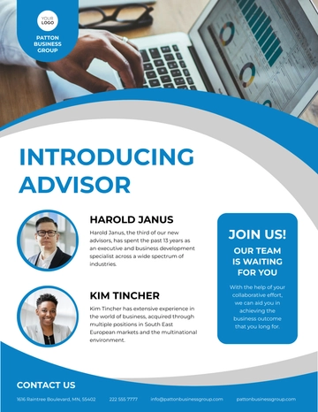 Free Business Advisor Announcement Template to Edit Online