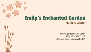 Free Nursery Business Card Template to Edit Online