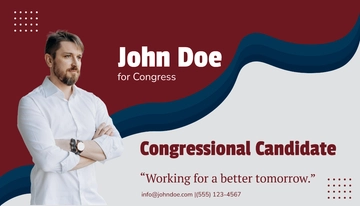 Free Political Business Card Template to Edit Online