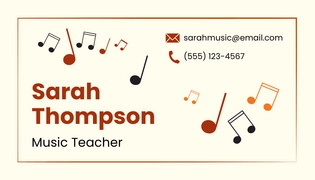 Free Music Teacher Business Card Template to Edit Online Free Music Teacher Business Card Template to Edit Online