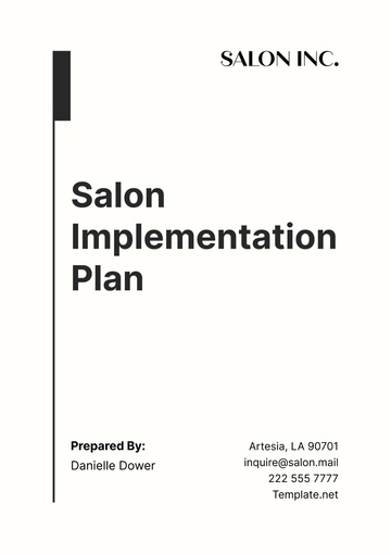 Free Salon Implementation Plan Template to Edit Online