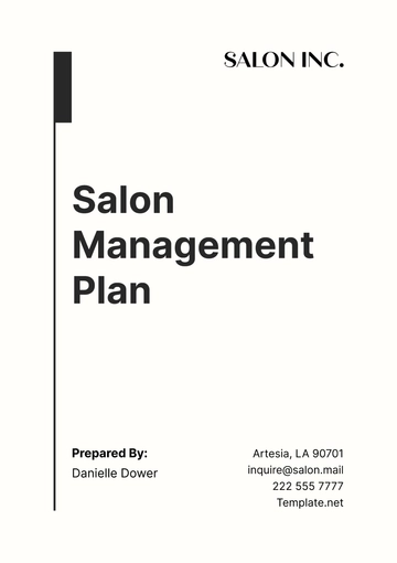 Free Salon Management Plan Template to Edit Online