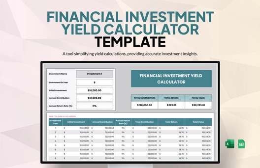 Financial Investment Yield Calculator Template