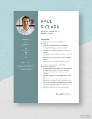 Medical Front Desk Receptionist Resume