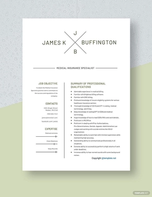 Medical Insurance Specialist Resume