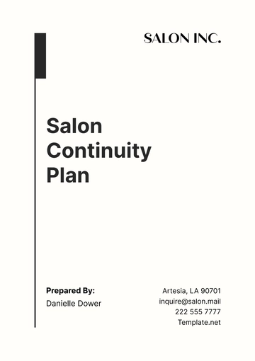 Free Salon Continuity Plan Template to Edit Online Free Salon Continuity Plan Template to Edit Online