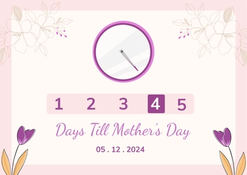 Free Mother's Day Advent Calendar Template to Edit Online