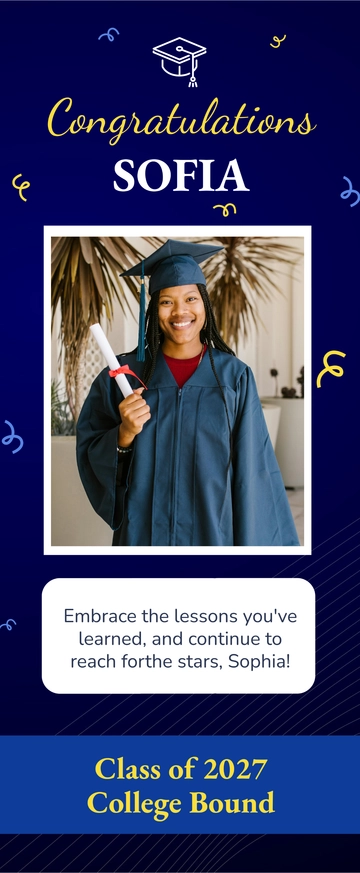 Free Graduation Retractable Banner Template to Edit Online