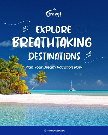 Free Travel Agency Facebook Post Template to Edit Online