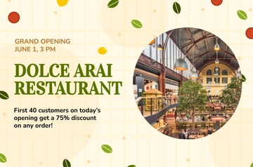Free Restaurant Grand Opening Banner Template to Edit Online