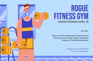 Free Gym Grand Opening Banner Template to Edit Online