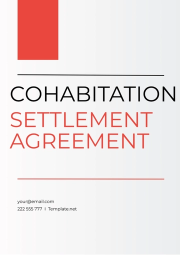 Free Cohabitation Settlement Agreement Template to Edit Online